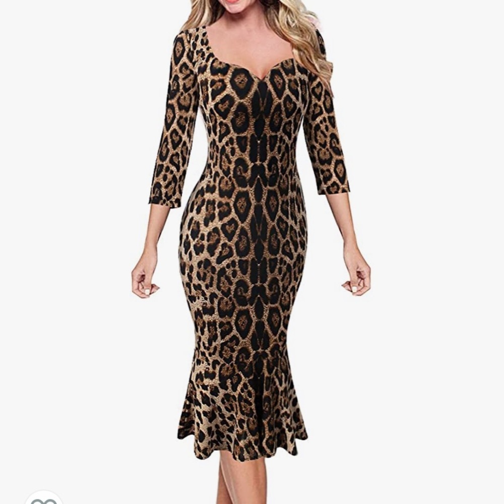 Leopard Cheetah Midi Dress